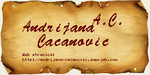 Andrijana Cacanović vizit kartica